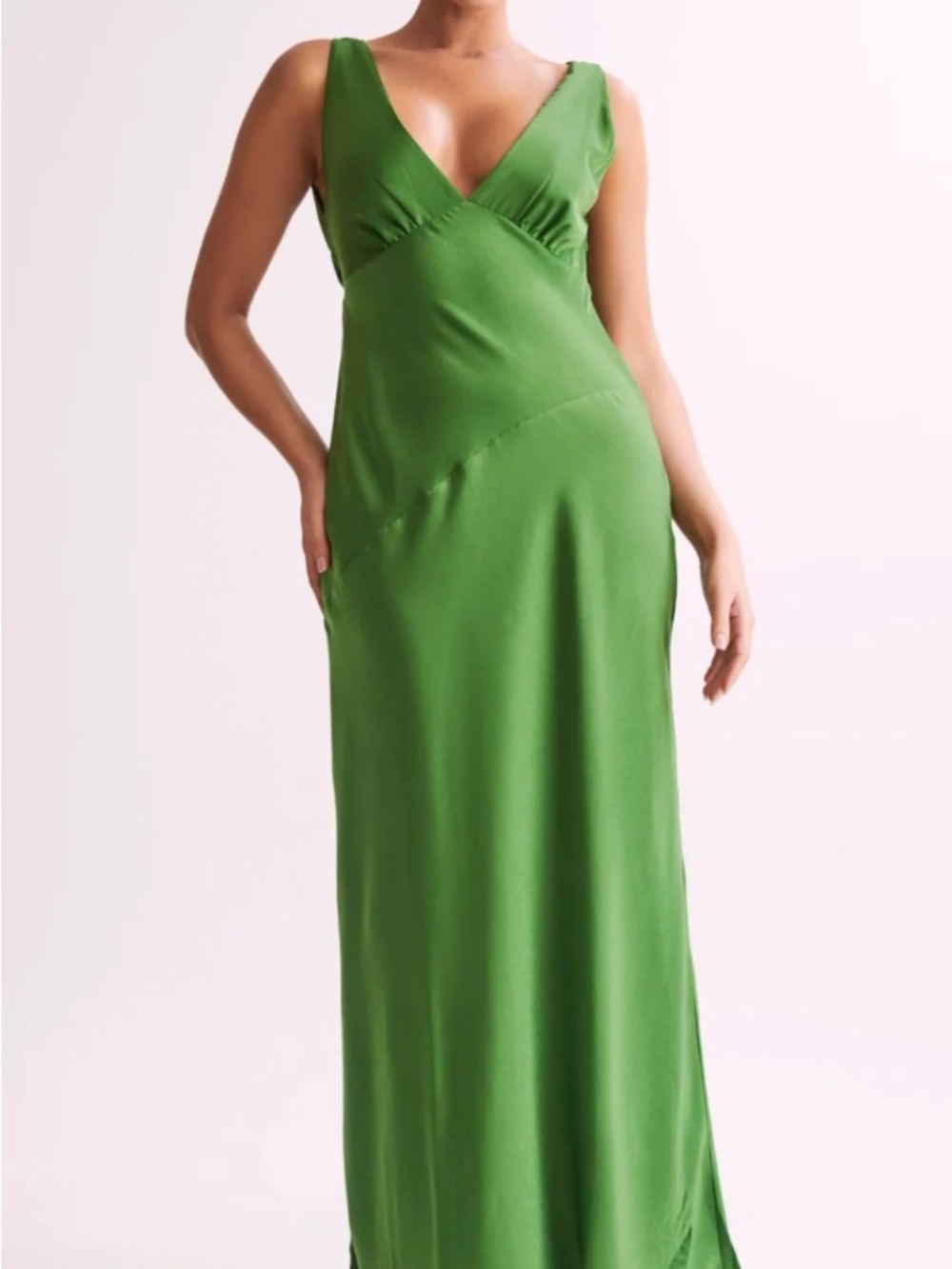 Meshki Emerald Green Sleeveless V-Neck Maxi Dress
